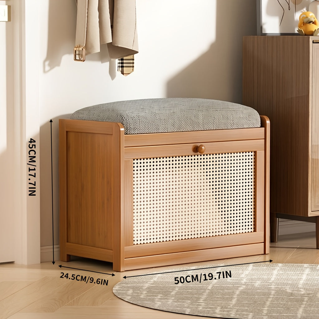 Shoe-Changing Bench Designed for Tight Entryways, an Entrance Shoe Seating Solution, a Wall-Mounted Flip Cabinet That Saves Space, And a Easy Shoe Rack