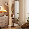 Solid Wood Full-Length Mirror for The Floor, Ideal for Bedrooms And Living Rooms. This Versatile, Rotatable Mirror Comes with an Integrated Hanger, Making It Perfect for Christmas Gifts And Black Friday Deals, with Free Shipping Included