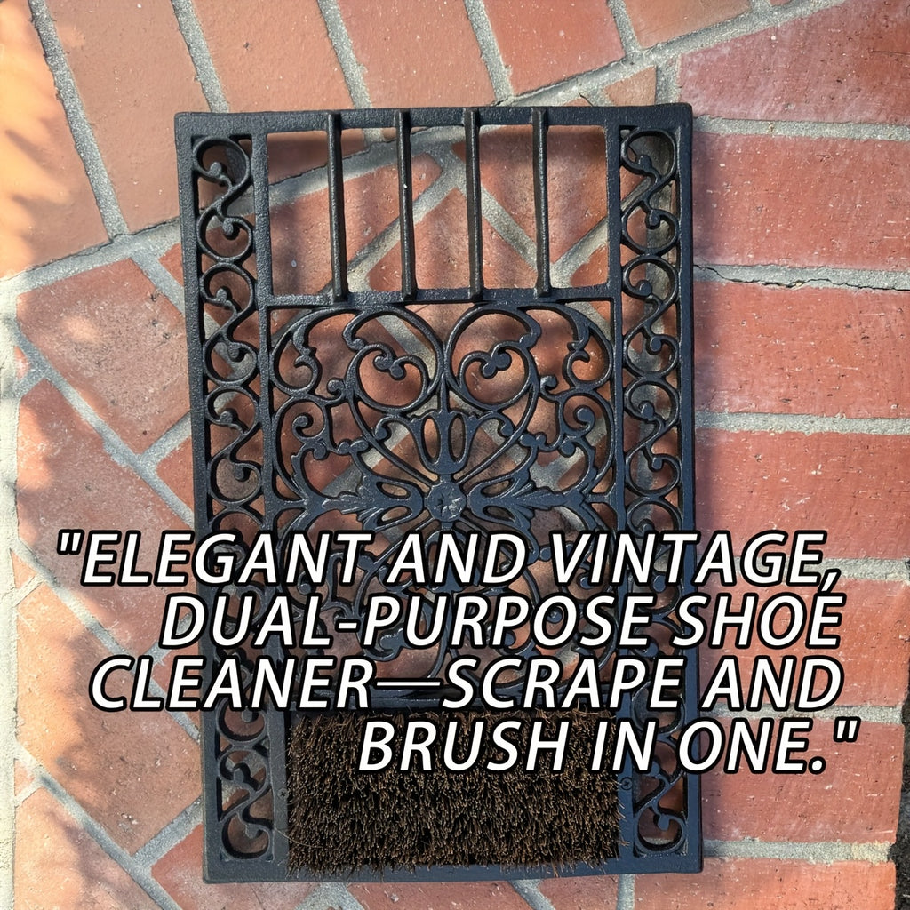 Heavy Duty Cast Iron Doormat - 58CM\u002F22.8IN. Large Rectangle Front Door Mat - Non-Slip Outside Mat Shoe Scraper - Decorative Entrance Mats For Home Garden Patio, Withstand Any Outdoor Weather, No Assembly Required.