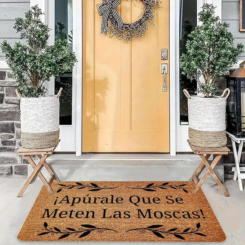Spanish-Themed Plush Doormat with \