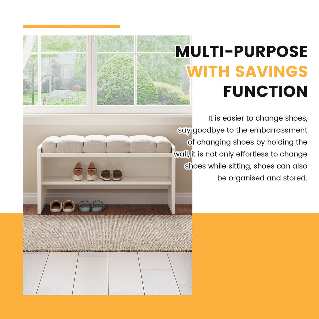 A Step Stool, Footrest, Shoe Bench, And Storage Seat for Changing Shoes, Designed for Entryways, Bedrooms, Hallways, And Living Rooms, with a Padded Seat And a Height of 18.5 Inches, by GUYII