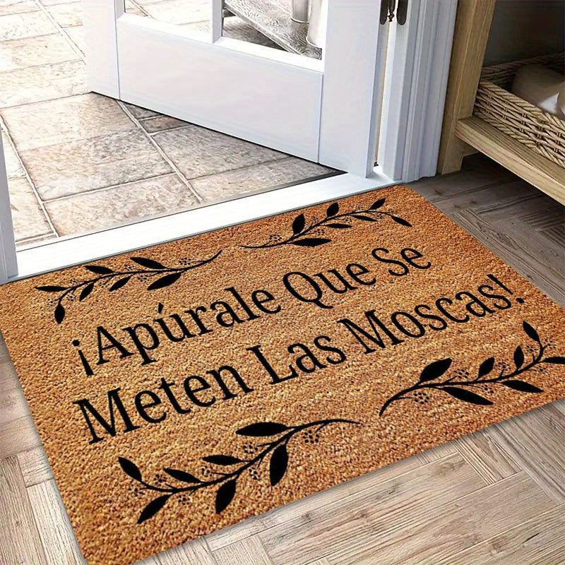 Spanish-Themed Plush Doormat with \