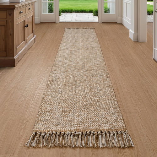 2x3\u002F2x6\u002F3x5\u002F2x8 Long Hallway Runner Mat, Washable Runner Indoor Entryway Mat, Tan\u002FCream Braided Woven Kitchen Runner Rugs Low-Profile Front Door Floor Mat for Laundry Room Bedroom Doorway, Home Decor Mat