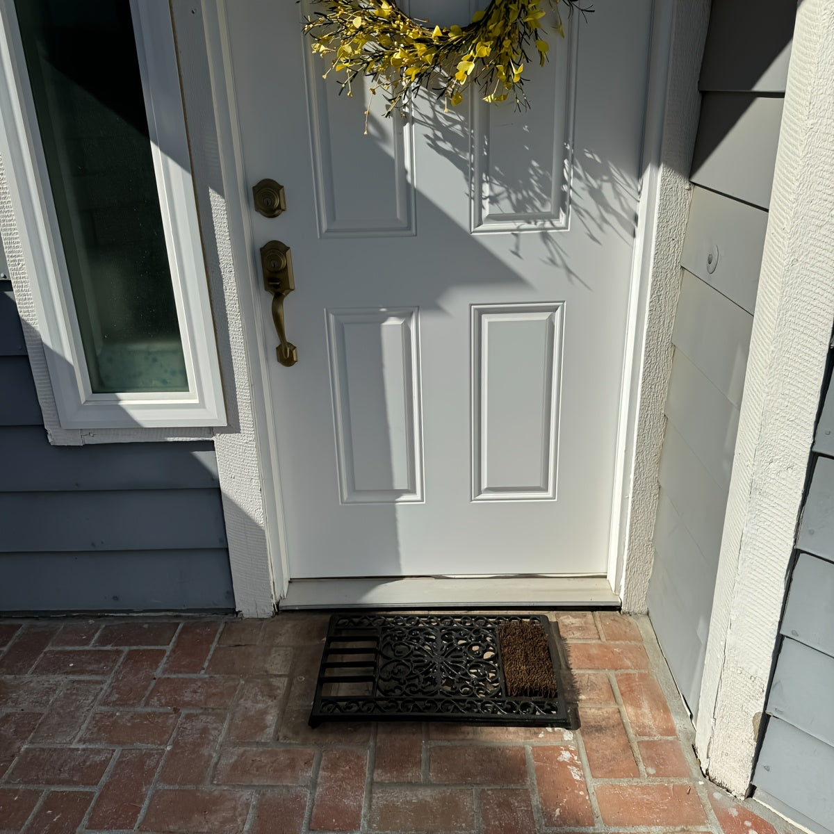 Heavy Duty Cast Iron Doormat - 58CM\u002F22.8IN. Large Rectangle Front Door Mat - Non-Slip Outside Mat Shoe Scraper - Decorative Entrance Mats For Home Garden Patio, Withstand Any Outdoor Weather, No Assembly Required.