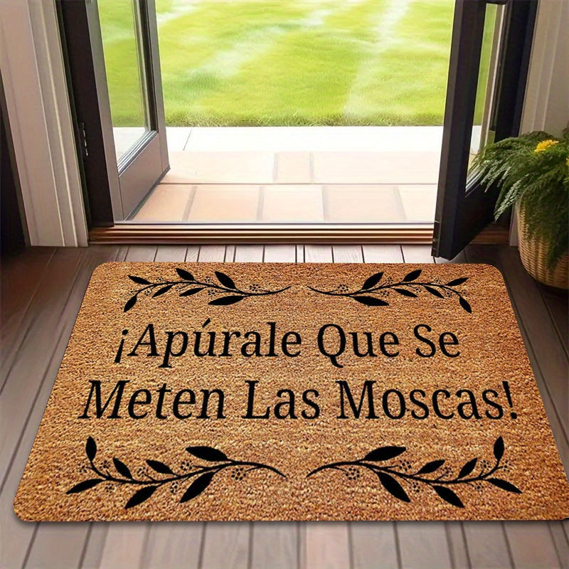 Spanish-Themed Plush Doormat with \