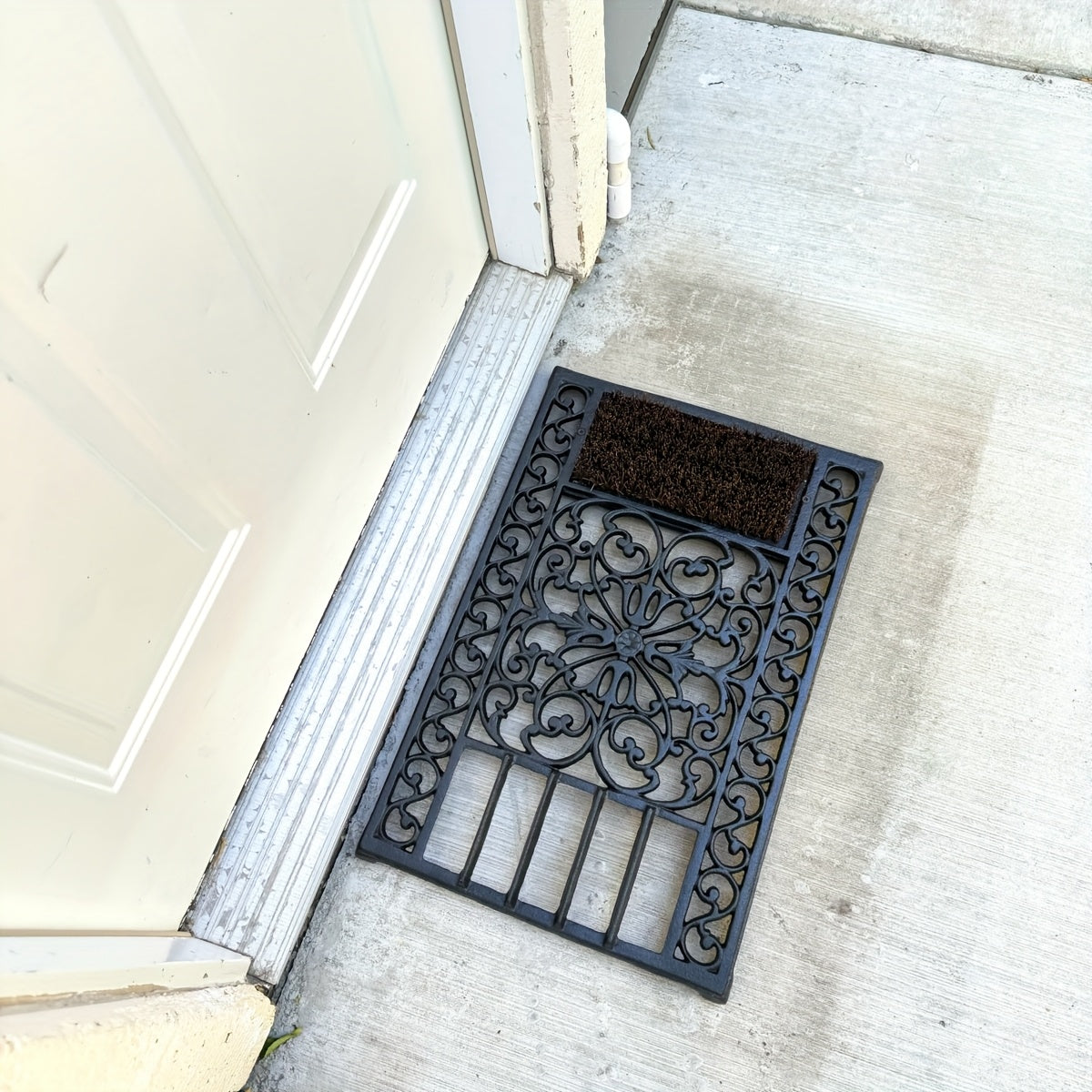 Heavy Duty Cast Iron Doormat - 58CM\u002F22.8IN. Large Rectangle Front Door Mat - Non-Slip Outside Mat Shoe Scraper - Decorative Entrance Mats For Home Garden Patio, Withstand Any Outdoor Weather, No Assembly Required.