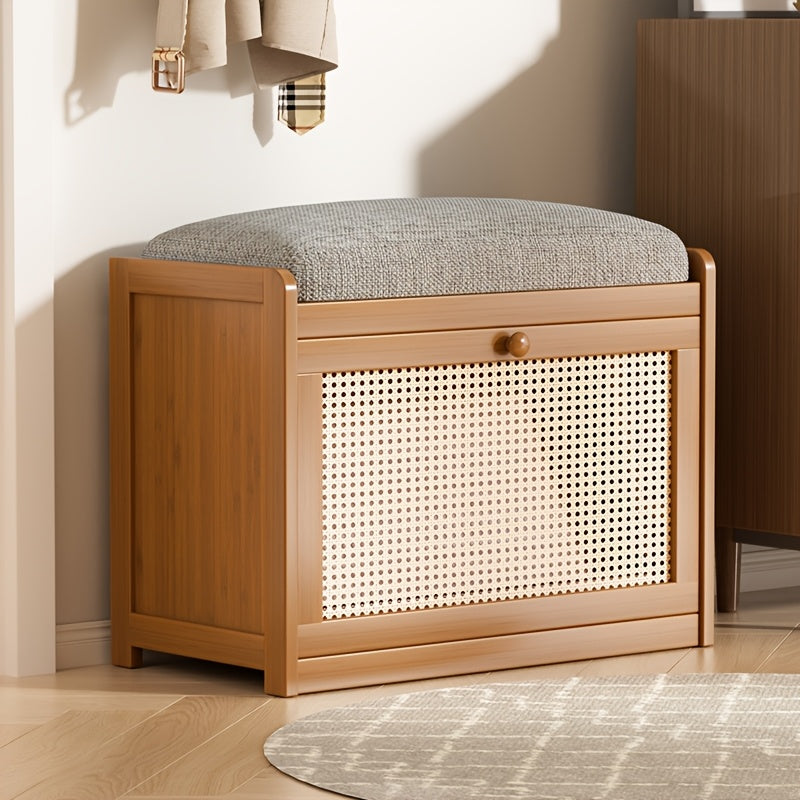 Shoe-Changing Bench Designed for Tight Entryways, an Entrance Shoe Seating Solution, a Wall-Mounted Flip Cabinet That Saves Space, And a Easy Shoe Rack