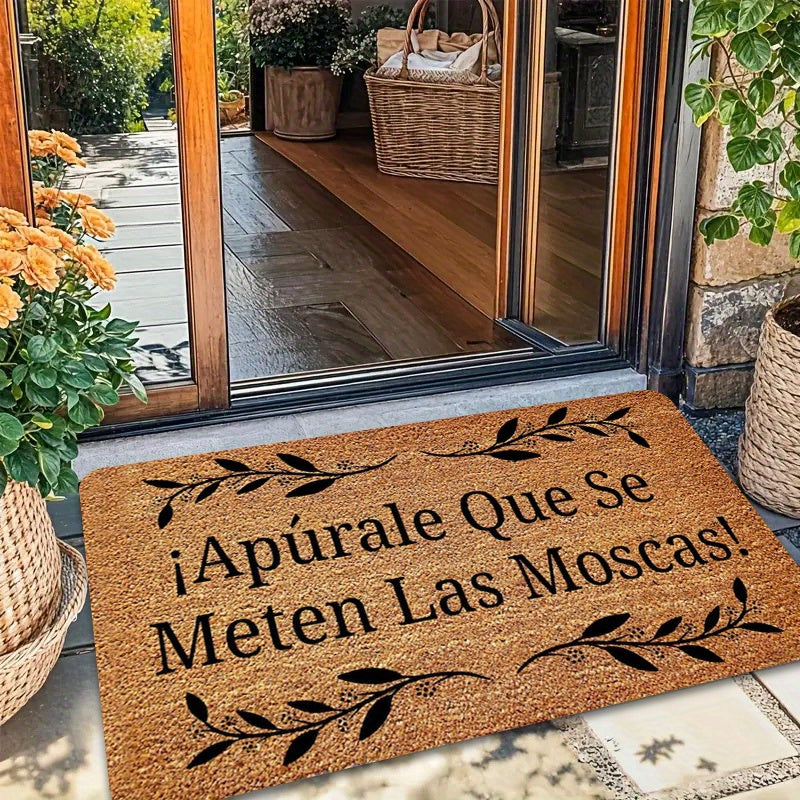 Spanish-Themed Plush Doormat with \