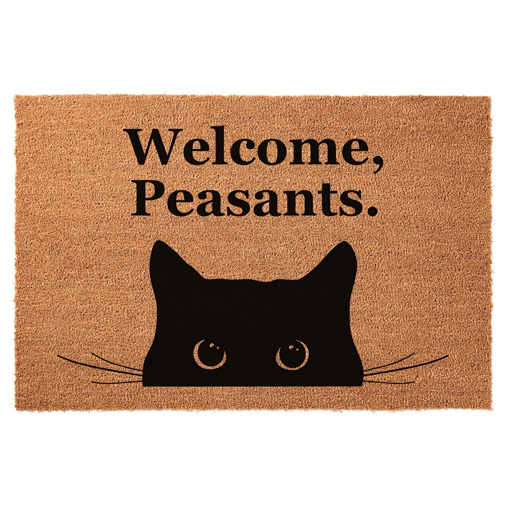 Funny Coir Doormat Welcome.Peasants Welcome Front Porch For The Entrance Way Personalized Rug Outdoor With Heavy-Duty Non Slip Coconut Doormat 23.6 X 15.7 Inch