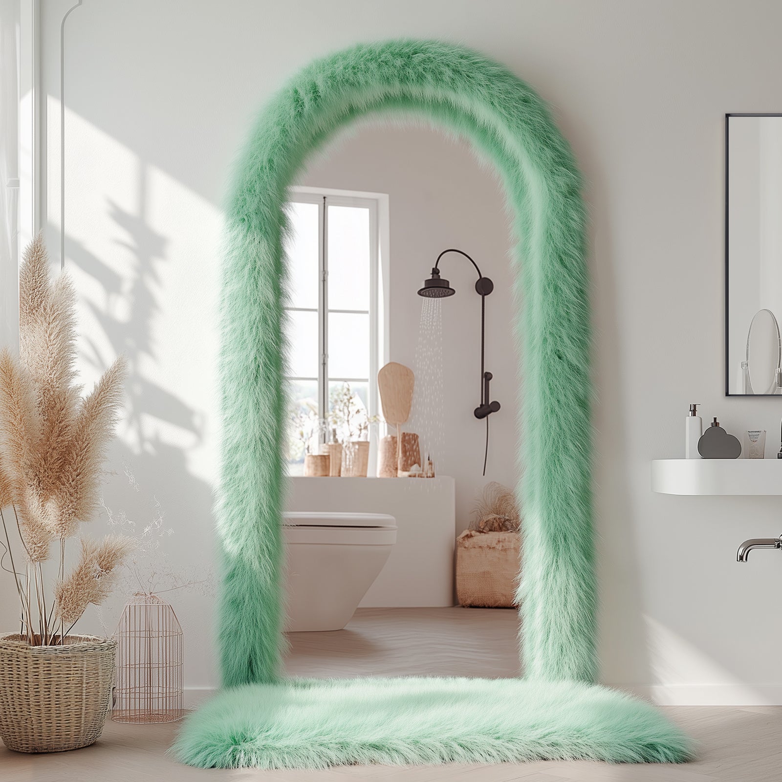 Arched Makeup Mirror, Full Length Mirror Leaning Hanging Wall Mirror, Full Body Mirror for Bathroom Decorative Mirrors, Perfect for Christmas Halloween Home Decoration, Gifts