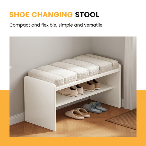A Step Stool, Footrest, Shoe Bench, And Storage Seat for Changing Shoes, Designed for Entryways, Bedrooms, Hallways, And Living Rooms, with a Padded Seat And a Height of 18.5 Inches, by GUYII