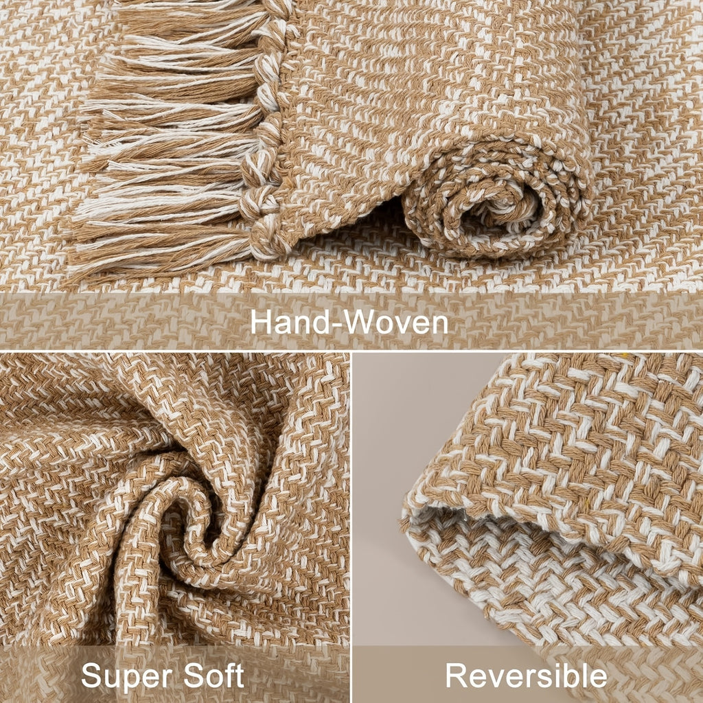 2x3\u002F2x6\u002F3x5\u002F2x8 Long Hallway Runner Mat, Washable Runner Indoor Entryway Mat, Tan\u002FCream Braided Woven Kitchen Runner Rugs Low-Profile Front Door Floor Mat for Laundry Room Bedroom Doorway, Home Decor Mat