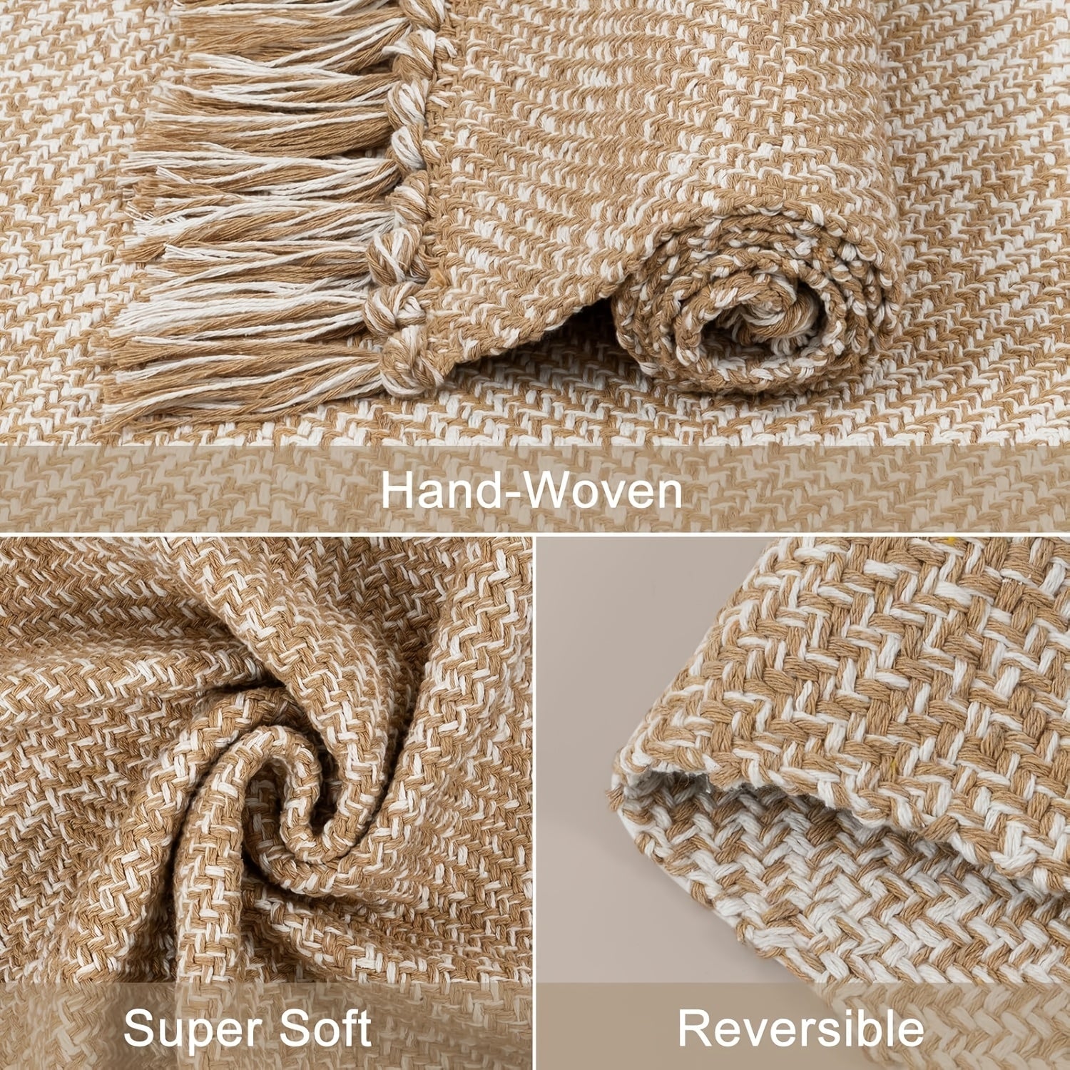 2x3\u002F2x6\u002F3x5\u002F2x8 Long Hallway Runner Mat, Washable Runner Indoor Entryway Mat, Tan\u002FCream Braided Woven Kitchen Runner Rugs Low-Profile Front Door Floor Mat for Laundry Room Bedroom Doorway, Home Decor Mat