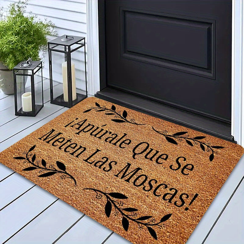 Spanish-Themed Plush Doormat with \