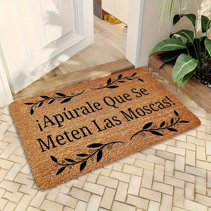 Spanish-Themed Plush Doormat with \