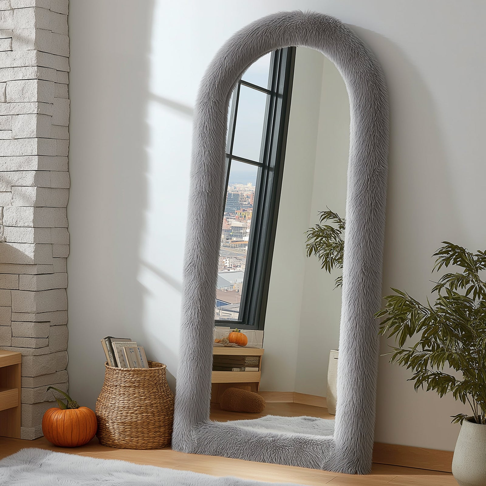 Arched Makeup Mirror, Full Length Mirror Leaning Hanging Wall Mirror, Full Body Mirror for Bathroom Decorative Mirrors, Perfect for Christmas Halloween Home Decoration, Gifts