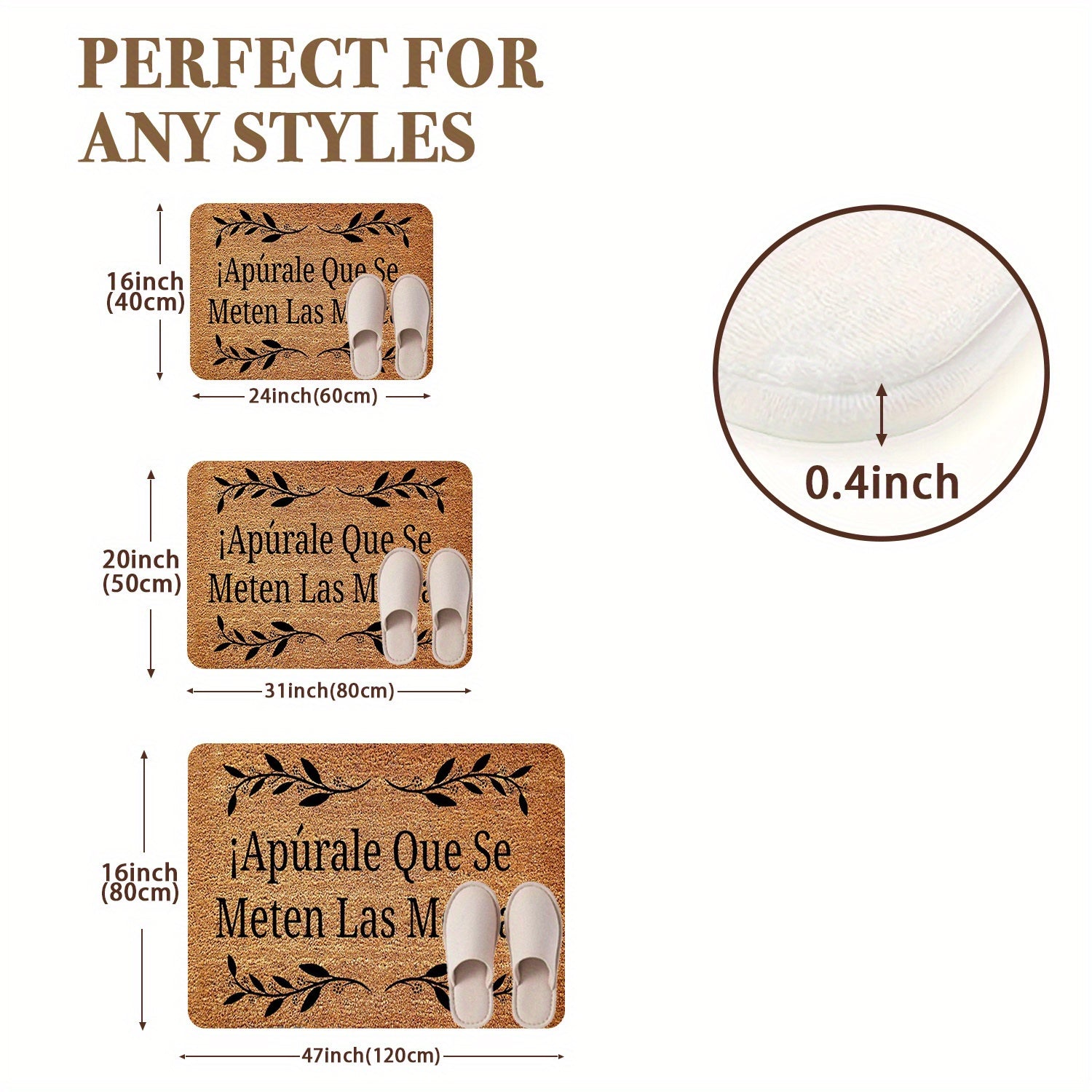 Spanish-Themed Plush Doormat with \