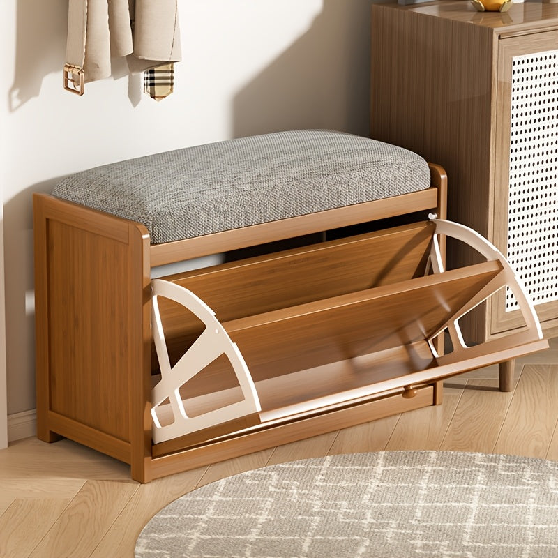 Shoe-Changing Bench Designed for Tight Entryways, an Entrance Shoe Seating Solution, a Wall-Mounted Flip Cabinet That Saves Space, And a Easy Shoe Rack