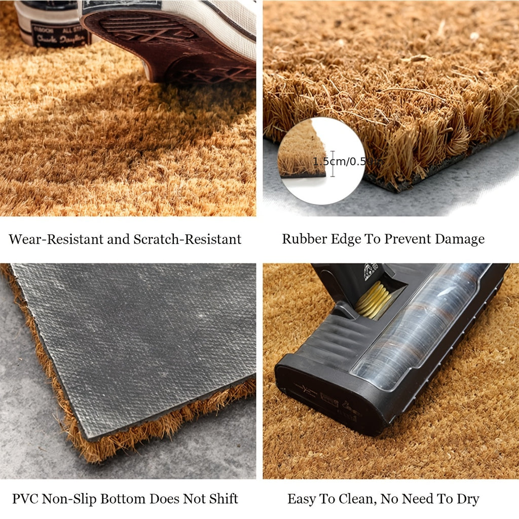 Funny Coir Doormat Welcome.Peasants Welcome Front Porch For The Entrance Way Personalized Rug Outdoor With Heavy-Duty Non Slip Coconut Doormat 23.6 X 15.7 Inch