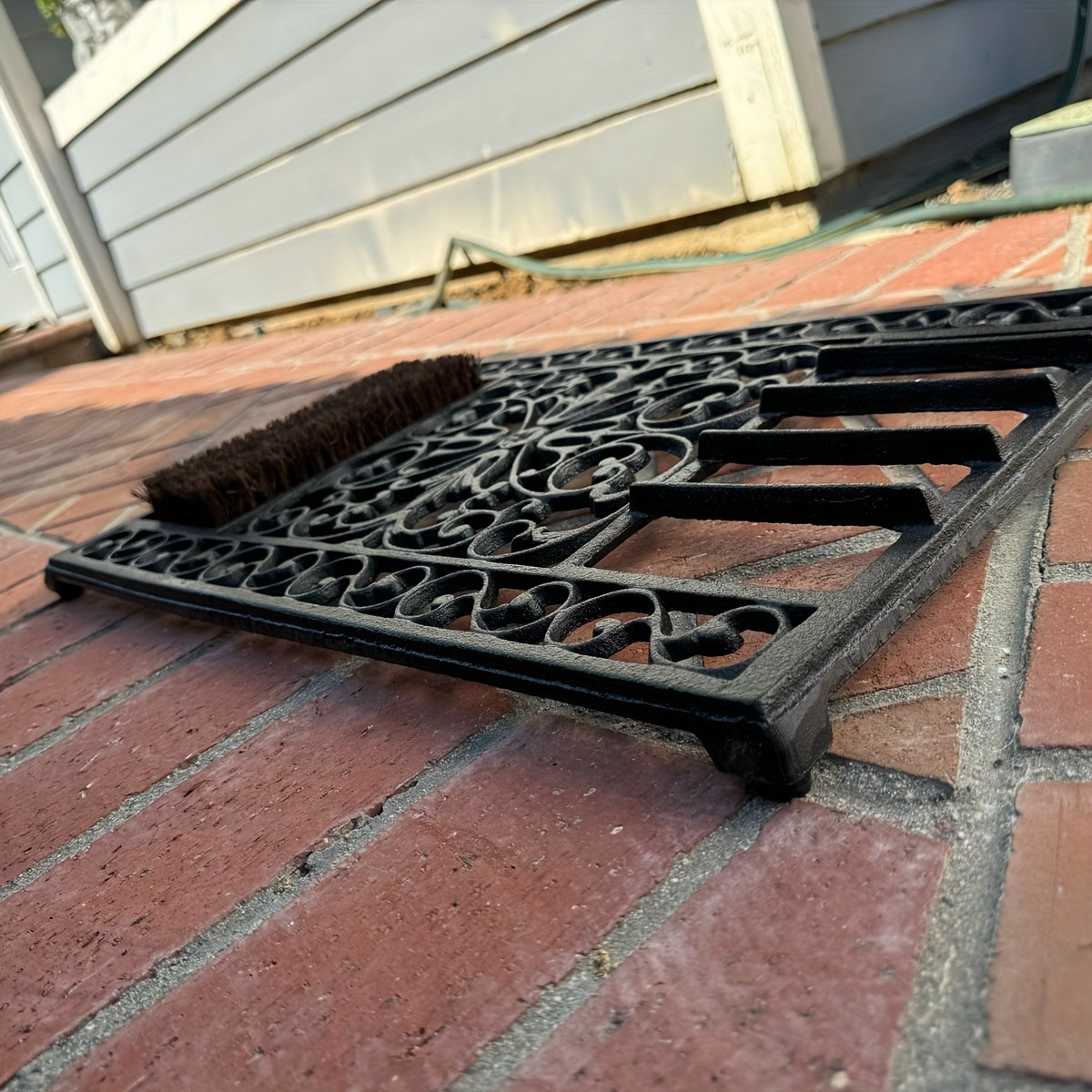 Heavy Duty Cast Iron Doormat - 58CM\u002F22.8IN. Large Rectangle Front Door Mat - Non-Slip Outside Mat Shoe Scraper - Decorative Entrance Mats For Home Garden Patio, Withstand Any Outdoor Weather, No Assembly Required.